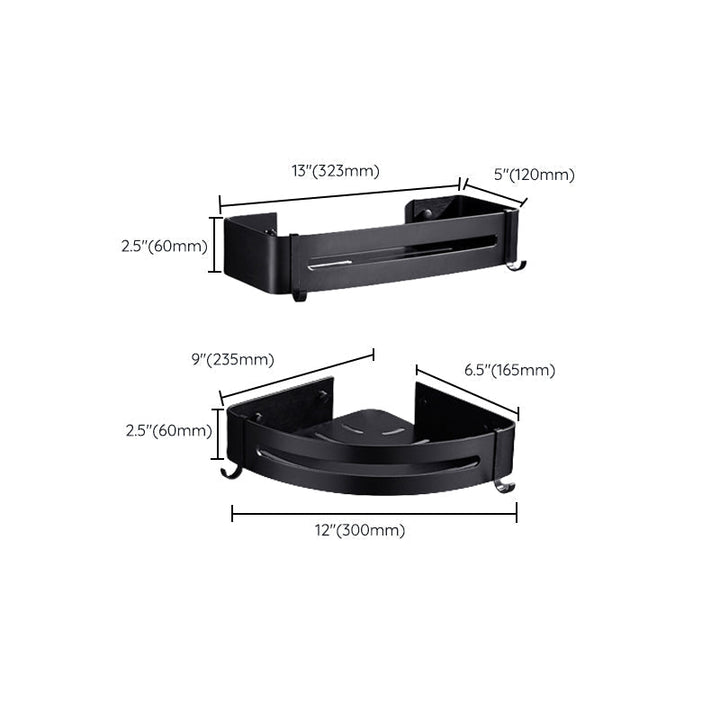 Kalsten | Matt Black Modern Bathroom Accessories Set, Set of 3, Bathroom Shelf