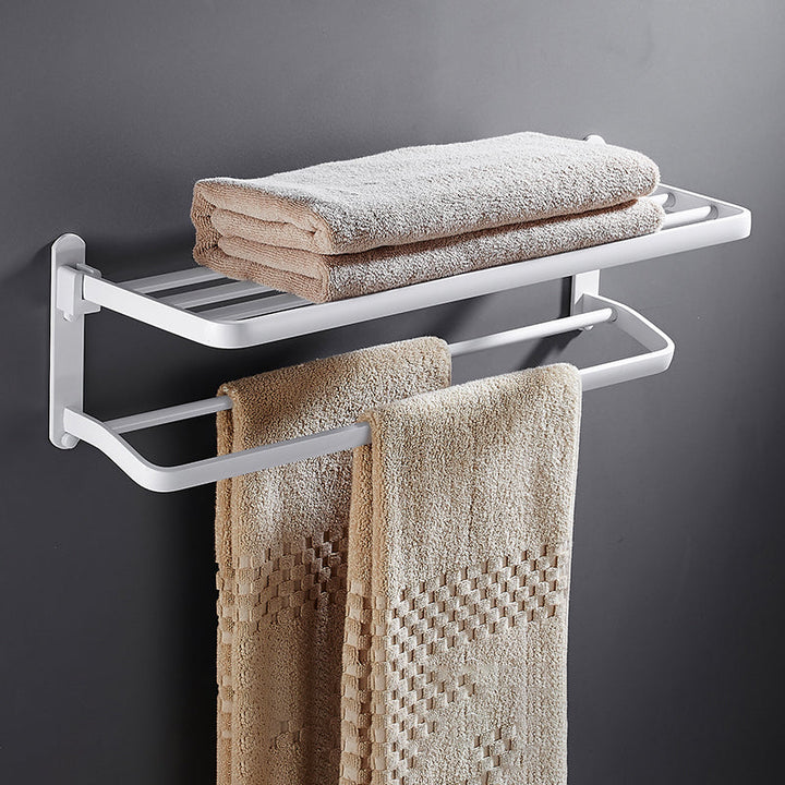 Kalsten | White Bathroom Accessories Hardware Set Modern Bathroom Accessories Set, Towel Rack