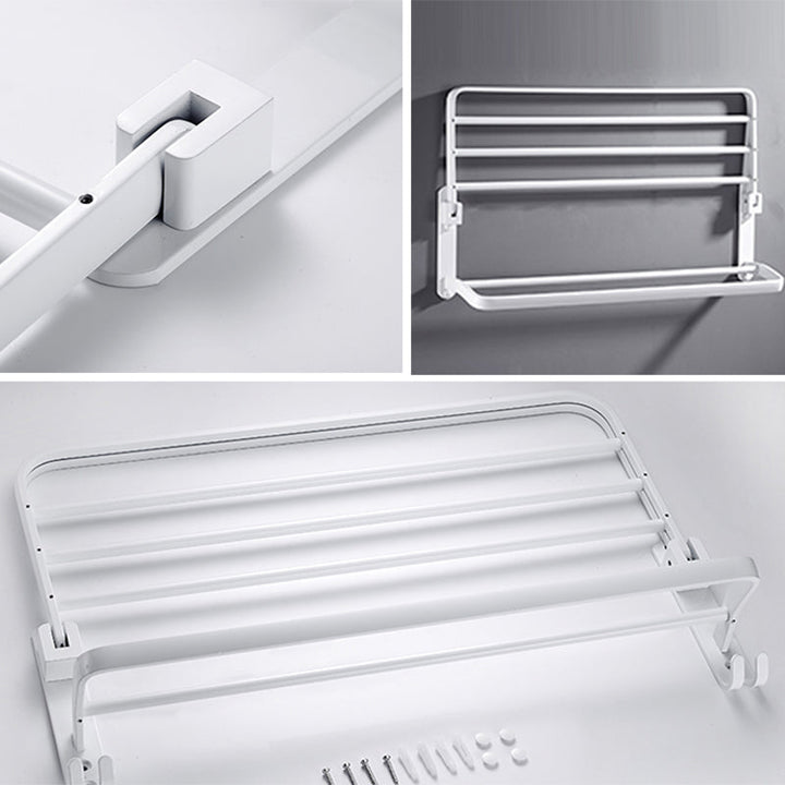 Kalsten | White Bathroom Accessories Hardware Set Modern Bathroom Accessories Set, Towel Rack