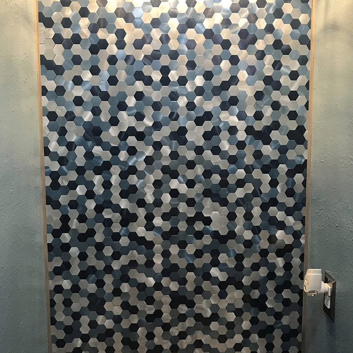 Kalsten | Modern Tile-Peel & Stick Metal Mosaic Tile Hexagon Peel & Stick Subway Tile