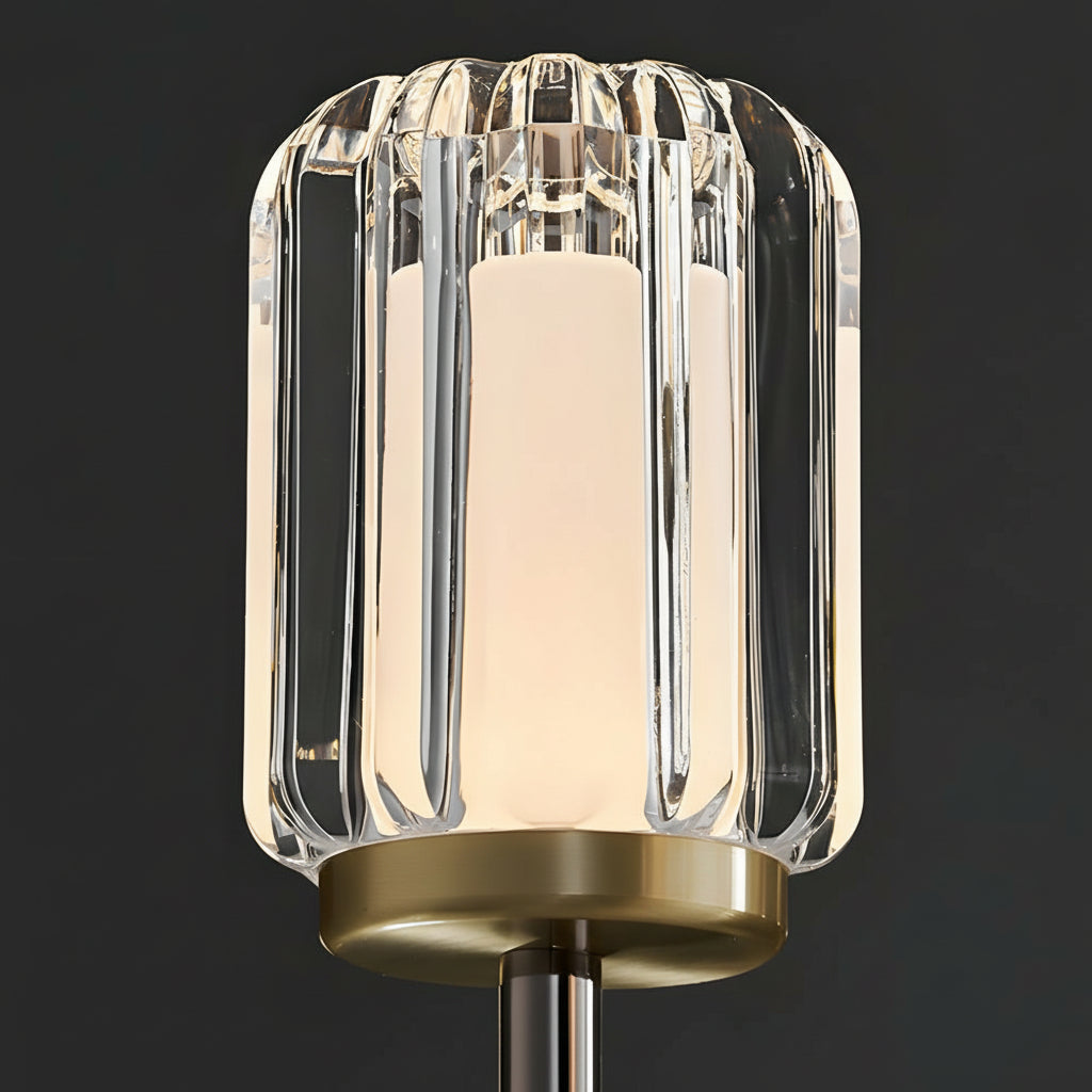 LED Wall Sconce Light – Modern Clear Acrylic Crystal Aluminum (22x15cm / 8.7x5.9in) | Kalsten