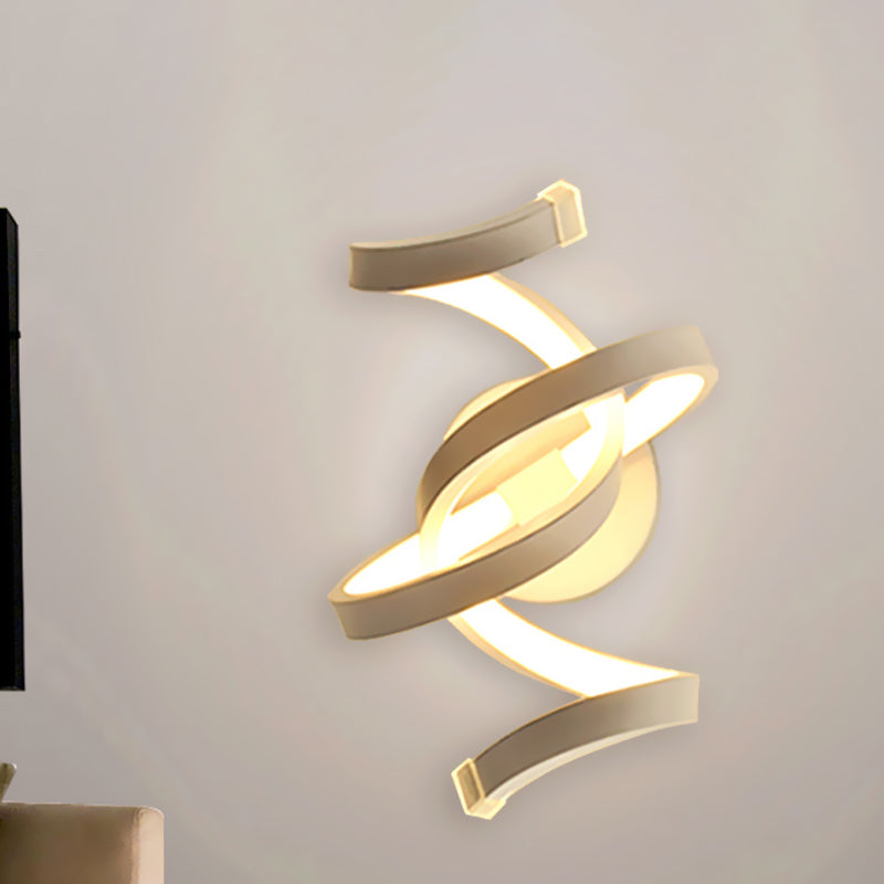 Ivory Ribbon Wall Light Sconce Minimalism LED Acrylic Wall Mounted Lighting for Bedroom | Kalsten