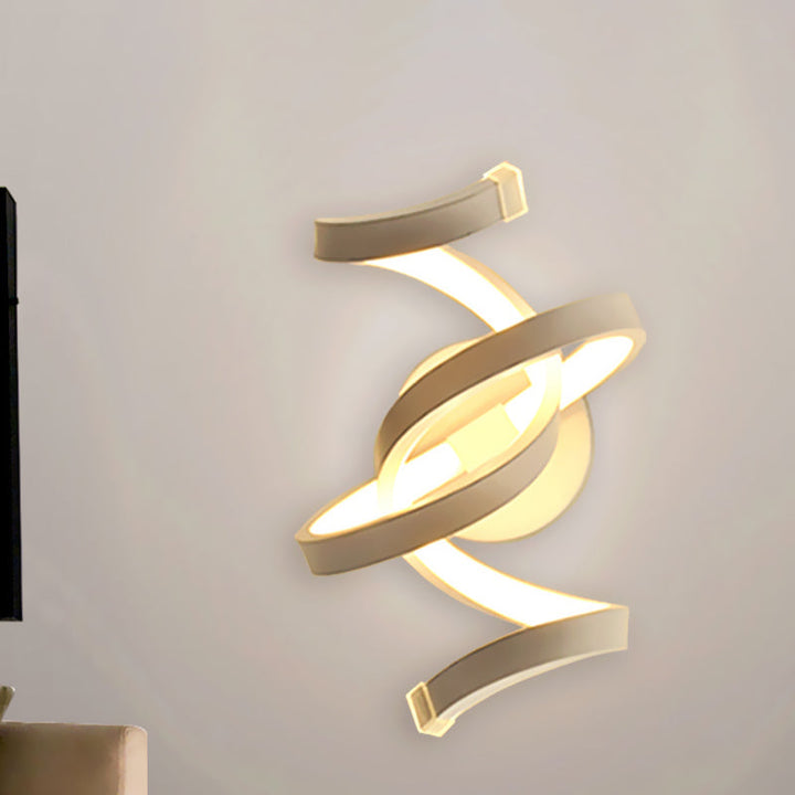 Ivory Ribbon Wall Light Sconce Minimalism LED Acrylic Wall Mounted Lighting for Bedroom | Kalsten