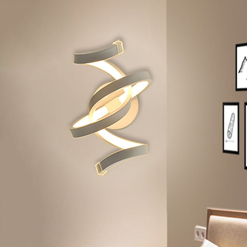 Ivory Ribbon Wall Light Sconce Minimalism LED Acrylic Wall Mounted Lighting for Bedroom | Kalsten
