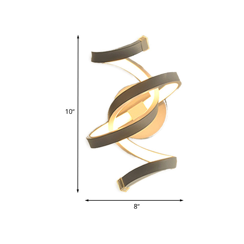 Ivory Ribbon Wall Light Sconce Minimalism LED Acrylic Wall Mounted Lighting for Bedroom | Kalsten