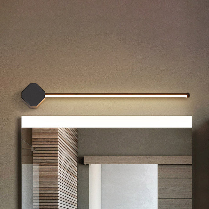 LED Bathroom Sconce Simple Black/White Finish Vanity Wall Light with Slim Linear Acrylic Shade, 16"/23.5" Long | Kalsten