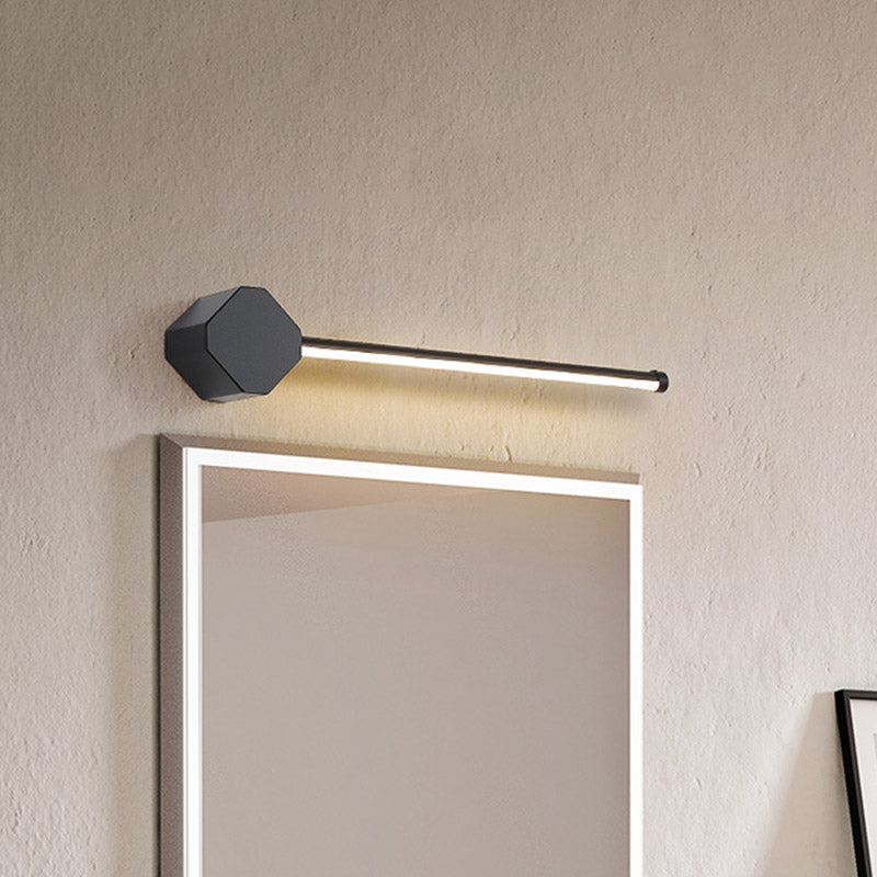 LED Bathroom Sconce Simple Black/White Finish Vanity Wall Light with Slim Linear Acrylic Shade, 16"/23.5" Long | Kalsten