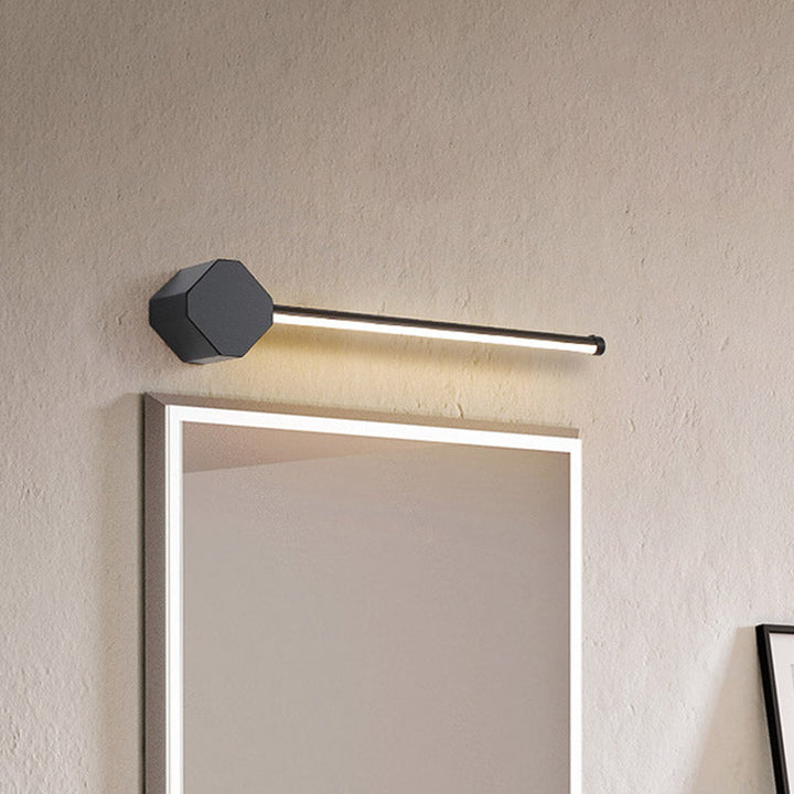 LED Bathroom Sconce Simple Black/White Finish Vanity Wall Light with Slim Linear Acrylic Shade, 16"/23.5" Long | Kalsten