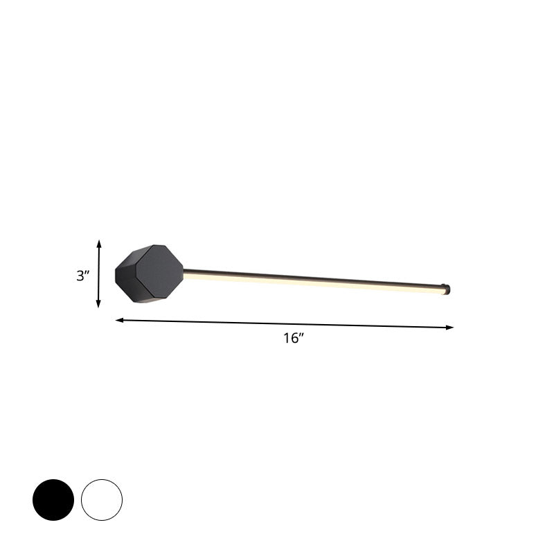 LED Bathroom Sconce Simple Black/White Finish Vanity Wall Light with Slim Linear Acrylic Shade, 16"/23.5" Long | Kalsten