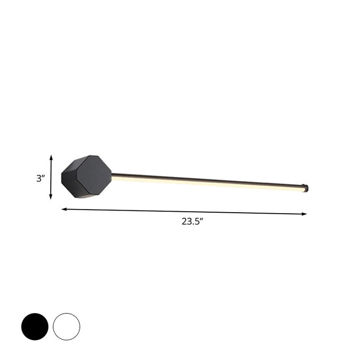 LED Bathroom Sconce Simple Black/White Finish Vanity Wall Light with Slim Linear Acrylic Shade, 16"/23.5" Long | Kalsten