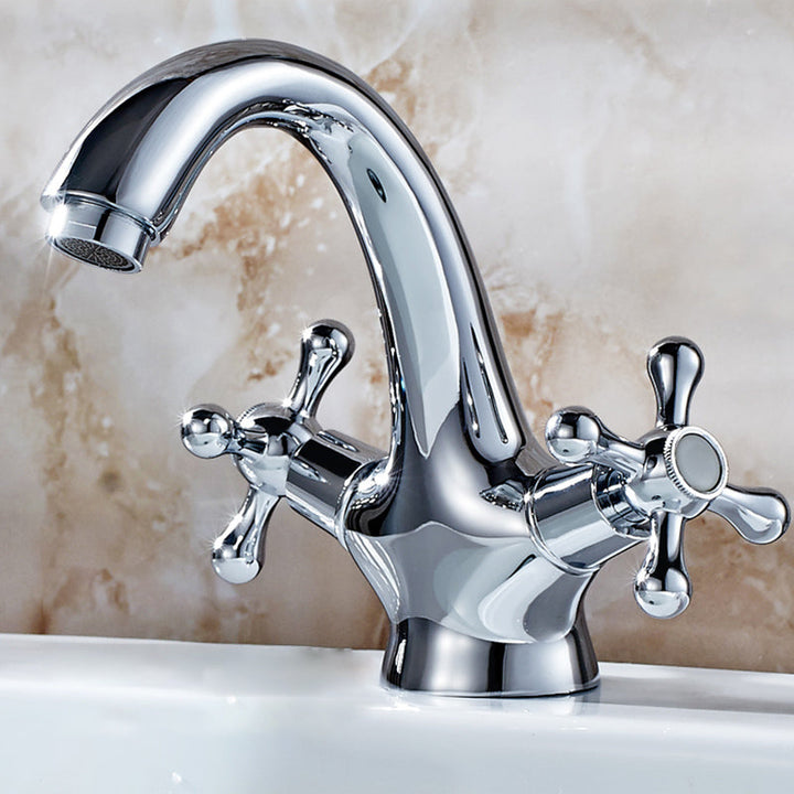 Industrial Foldable Bathroom Sink Tap – 2 Cross Handles