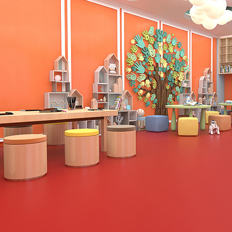 Kalsten | Solid Color Plastic Flooring Modern Water-Resistant Square Edge Floor Tiles