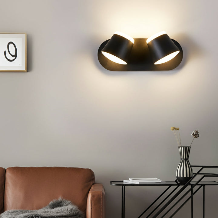 LED Wall Sconce – Adjustable Up Down Light Black Aluminum (13cm / 5in) | Kalsten
