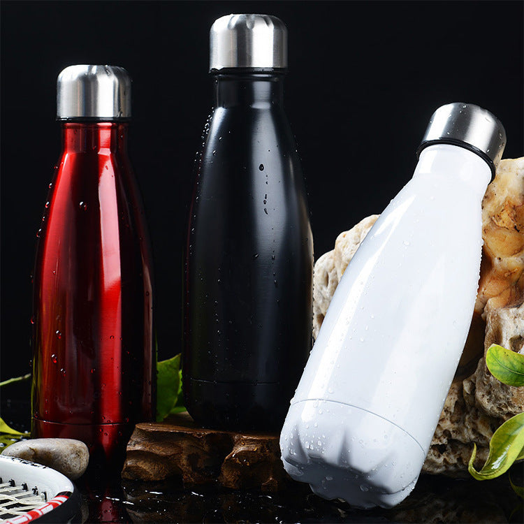 Women's Stainless Steel Drinking Bottle with Wood Look Kalsten