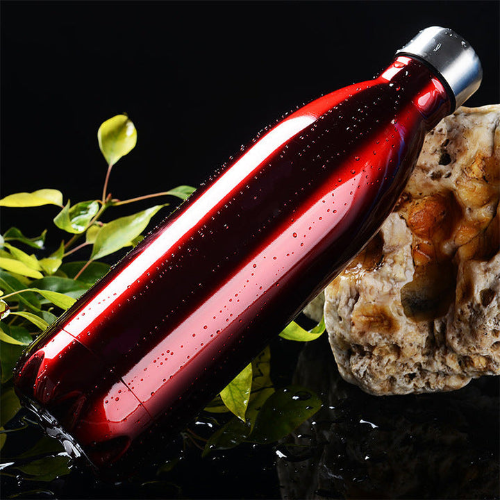 Women's Stainless Steel Drinking Bottle with Wood Look Kalsten