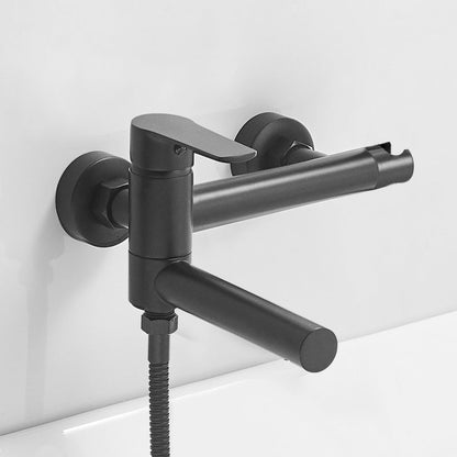 BowLift | Swivel spout bathtub faucet single lever handle hand shower bathtub filling valve with shower hose