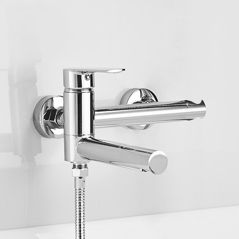 BowLift | Swivel spout bathtub faucet single lever handle hand shower bathtub filling valve with shower hose
