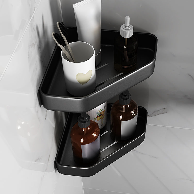 Kalsten | Matt black bathroom accessories set Modern anti-rust 1/2/3-piece bathroom shelf