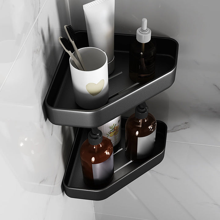 Kalsten | Matt black bathroom accessories set Modern anti-rust 1/2/3-piece bathroom shelf