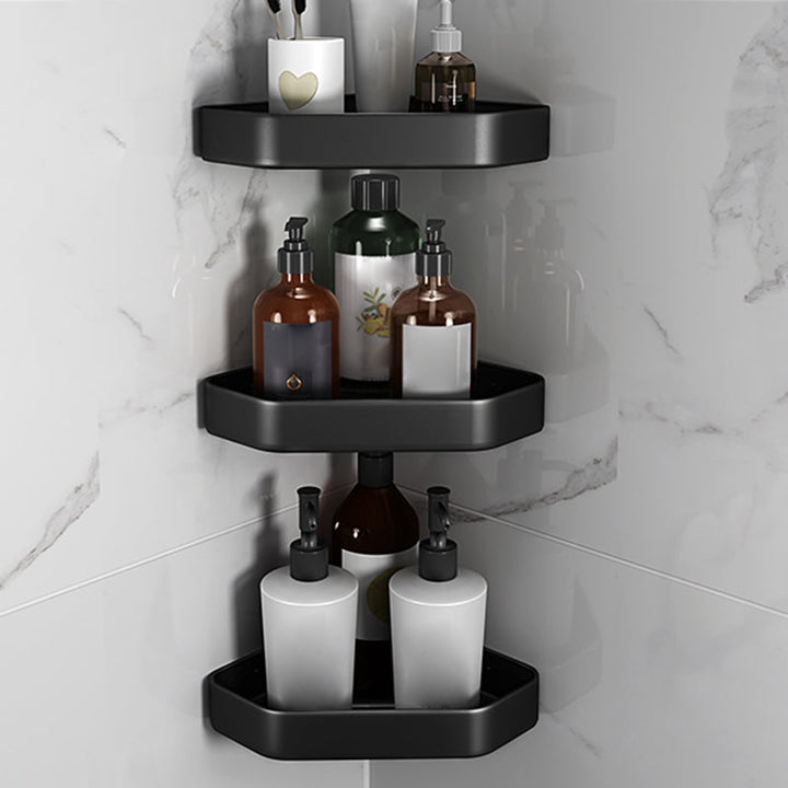Kalsten | Matt black bathroom accessories set Modern anti-rust 1/2/3-piece bathroom shelf