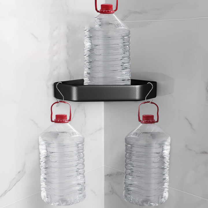 Kalsten | Matt black bathroom accessories set Modern anti-rust 1/2/3-piece bathroom shelf