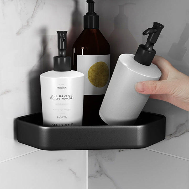 Kalsten | Matt black bathroom accessories set Modern anti-rust 1/2/3-piece bathroom shelf