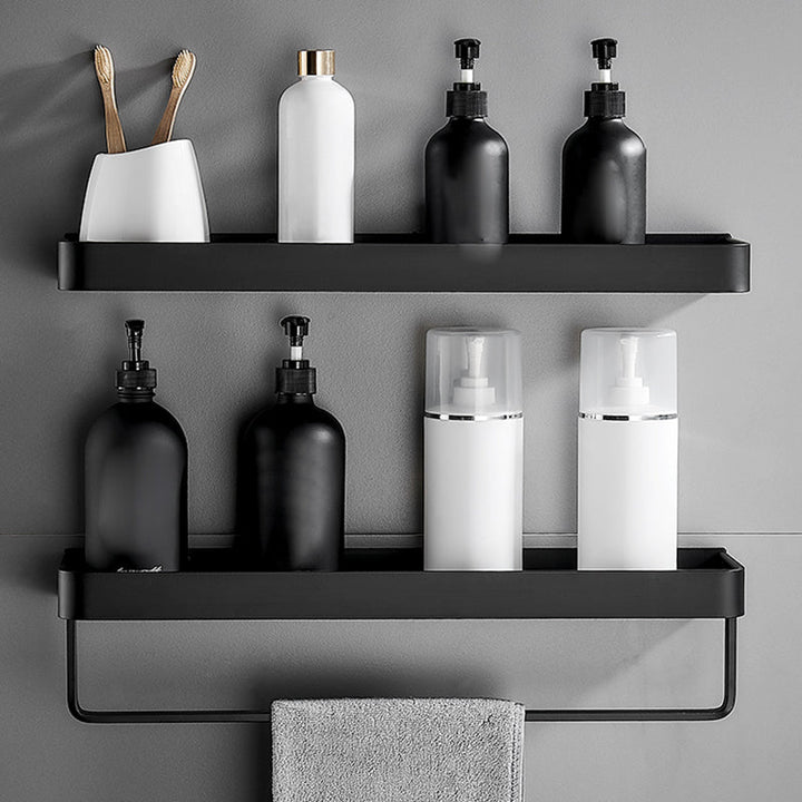 Matt Black Stainless Steel Bathroom Rack