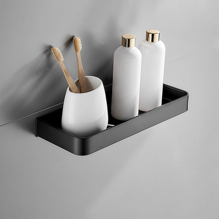 Kalsten | Matt Black Bathroom Set Modern 1/2 - Piece Stainless Steel Bath Rack