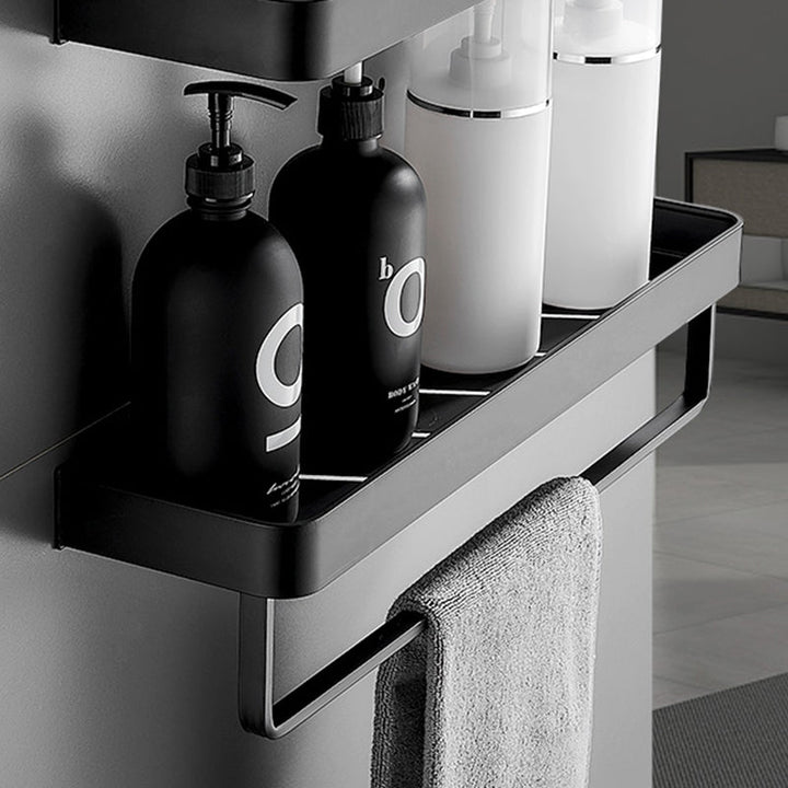 Kalsten | Matt Black Bathroom Set Modern 1/2 - Piece Stainless Steel Bath Rack