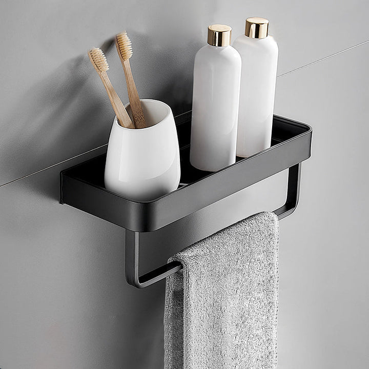 Matt Black Stainless Steel Bathroom Rack
