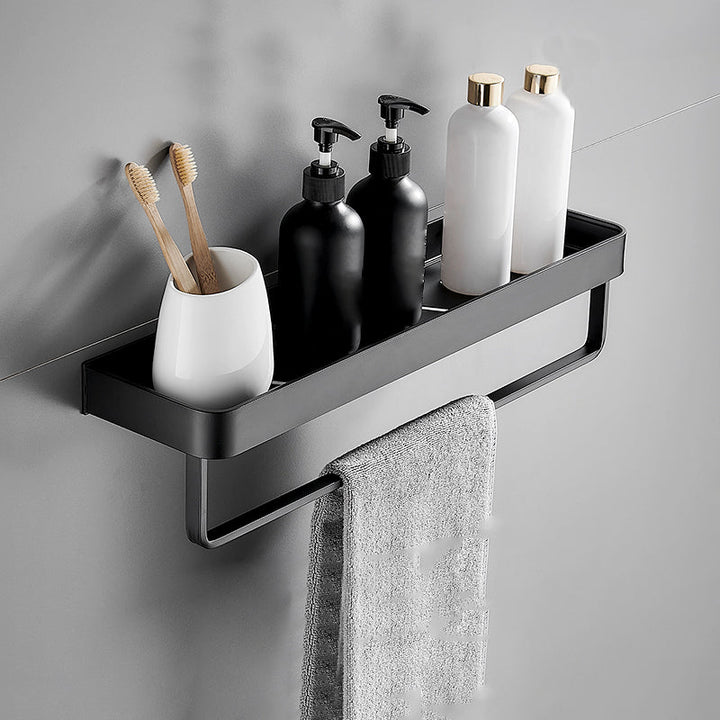 Matt Black Stainless Steel Bathroom Rack