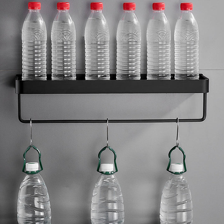 Kalsten | Matt Black Bathroom Set Modern 1/2 - Piece Stainless Steel Bath Rack