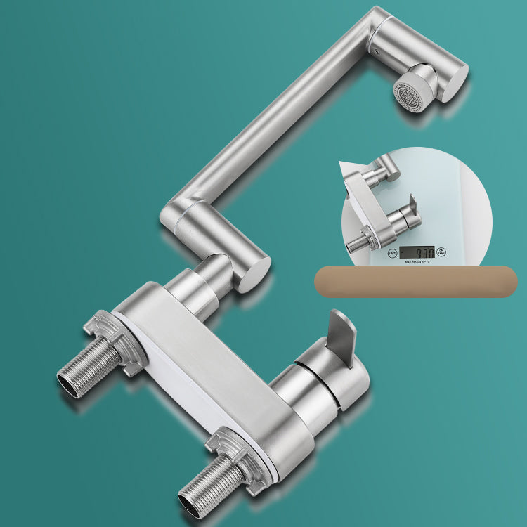 BowLift | 2 holes sink faucet swivel stainless steel single handle central mounted faucet