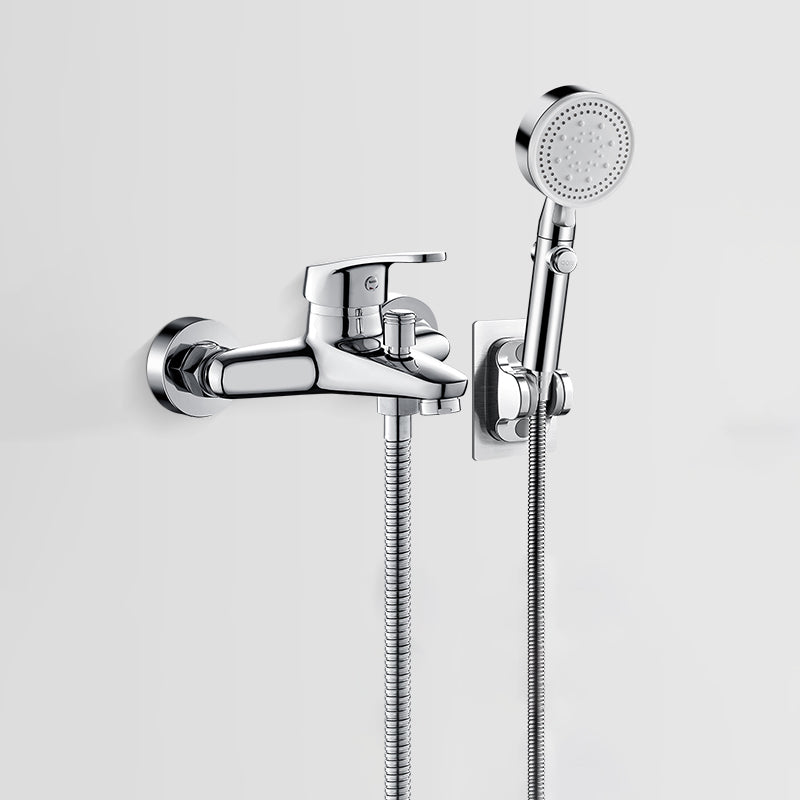Kalsten | Solid Bathtub Faucet Handheld Shower Hose Lever Handle Wall-Mounted 2 Holes Bathtub Fill Valve