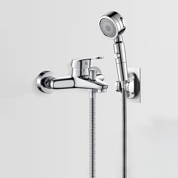 Kalsten | Solid Bathtub Faucet Handheld Shower Hose Lever Handle Wall-Mounted 2 Holes Bathtub Fill Valve