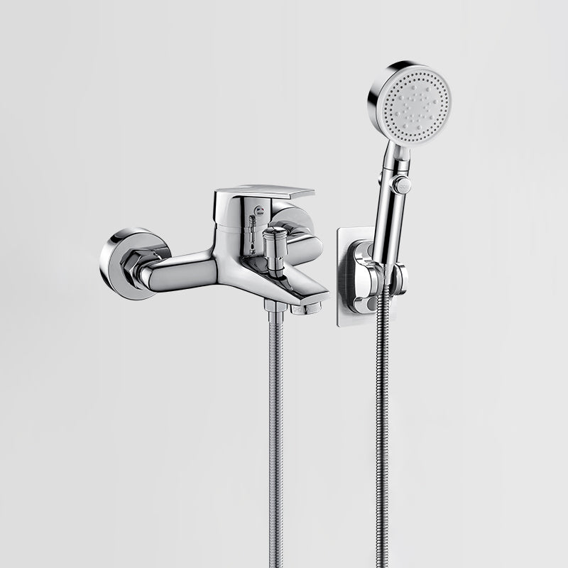 Kalsten | Solid Bathtub Faucet Handheld Shower Hose Lever Handle Wall-Mounted 2 Holes Bathtub Fill Valve