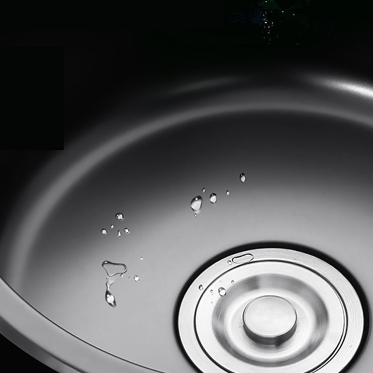 Kalsten | Single Bowl Kitchen Sink Round Stainless Steel Sink with Drain Strainer Kits
