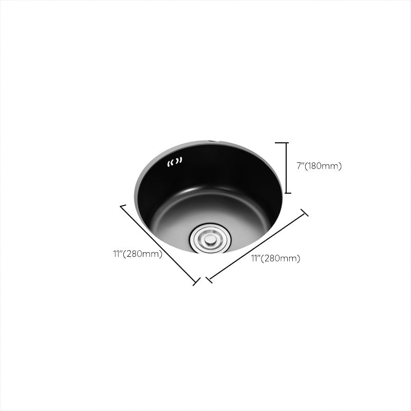 Kalsten | Single Bowl Kitchen Sink Round Stainless Steel Sink with Drain Strainer Kits