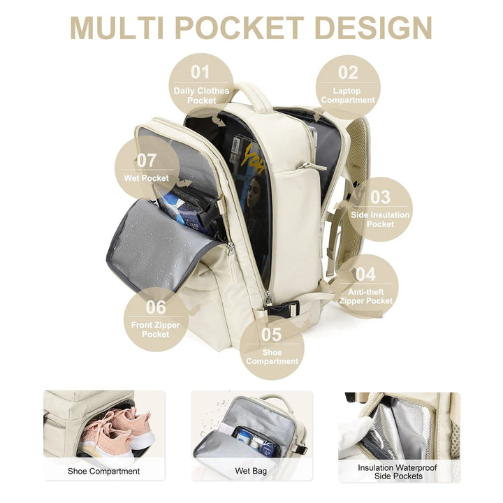 Kalsten | Women's Large Travel Backpack Waterproof Hiking Backpack