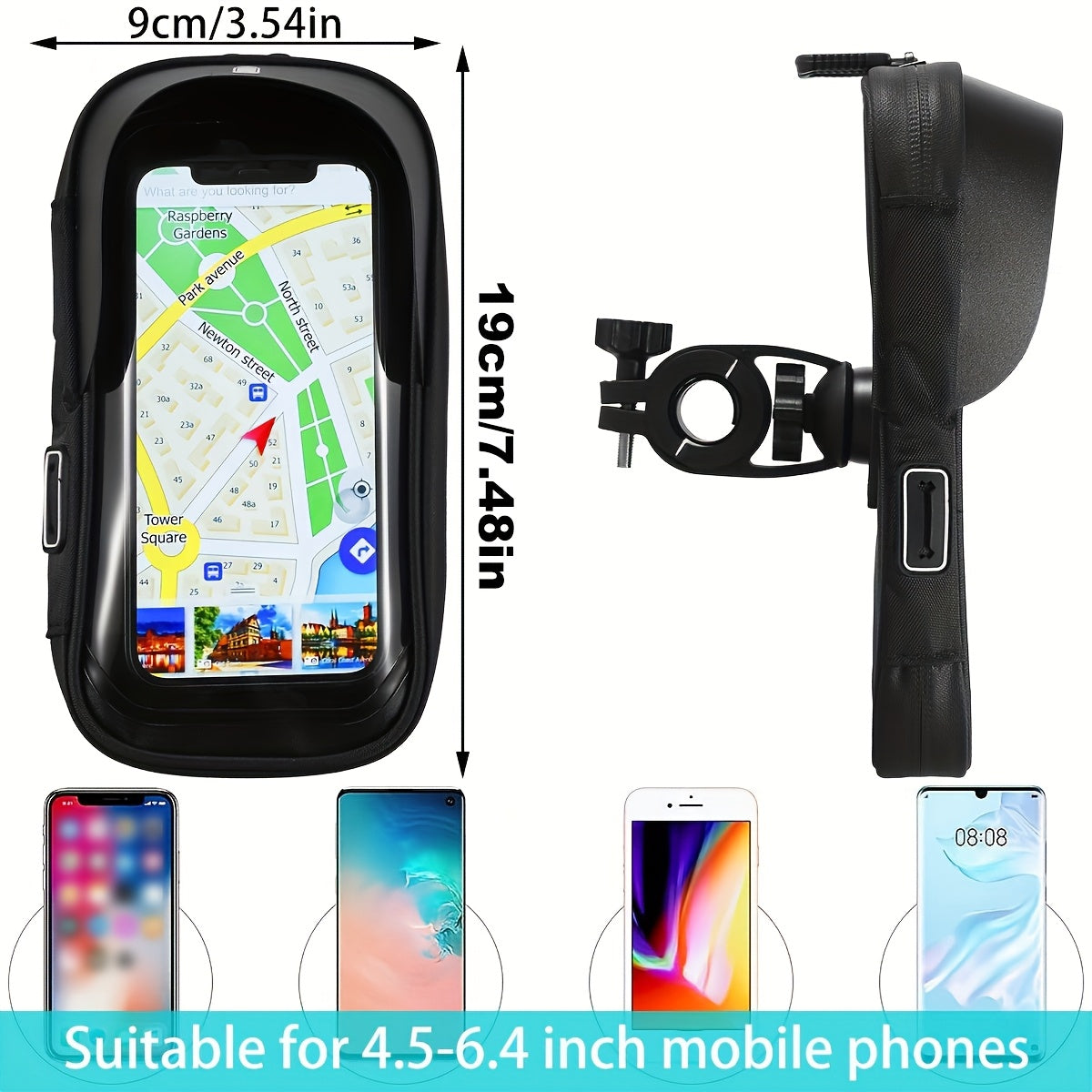 Waterproof Phone Holder for Bike & Motorcycle – 360° Rotatable & Fits 4.5-6.4" | Skanto