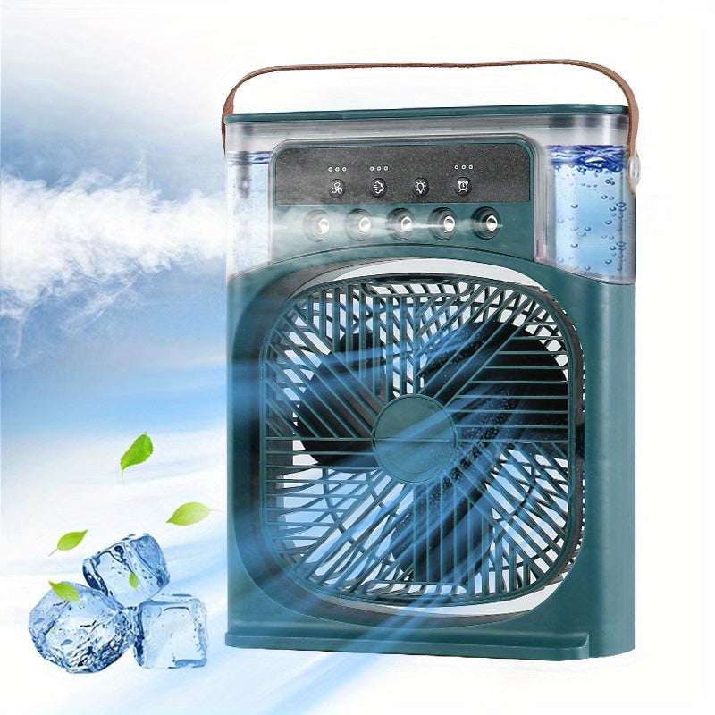 1pc Portable Air Conditioner, Household Small Air Cooler, Hydrocooling Fan, Portable Air Adjustment For Office, 3 Speed Air Cooling Fan Humidifier, 5pcs Humidified Spray Heads For Home Appliances | Kalsten