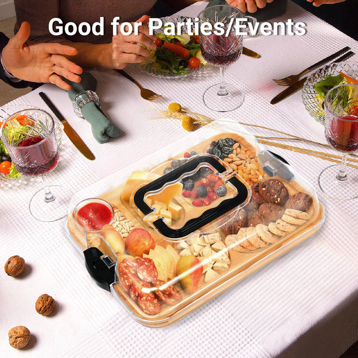 Bamboo serving tray with 6 compartments | Kalsten