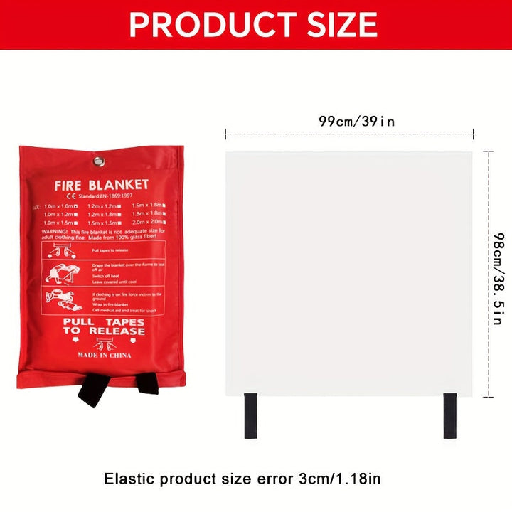 Fireproof Fiberglass Fire Blanket – Compact Safety Blanket for Home, Kitchen and Car | Kalsten