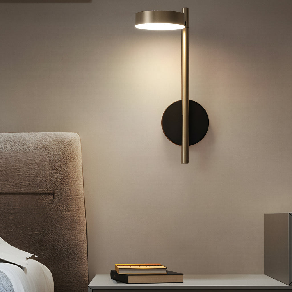 Modern Nordic Adjustable LED Wall Sconce – 350° Rotatable Aluminum Reading Light - 12W, Black & Gold | Kalsten