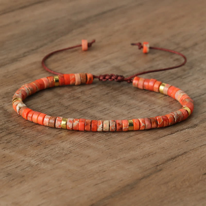 Kalsten | Braided bracelet with 2.4 mm natural stone rollers – Seraphina