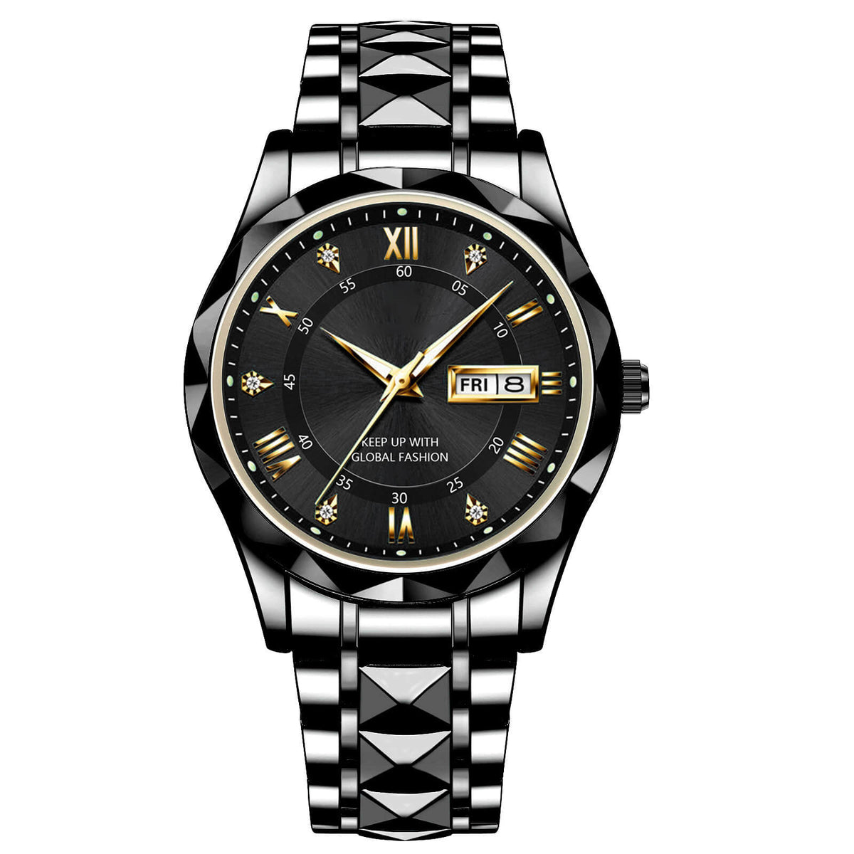 Skanto | Waterproof Luminous Stainless Steel Two-Tone Quartz Watch for Men