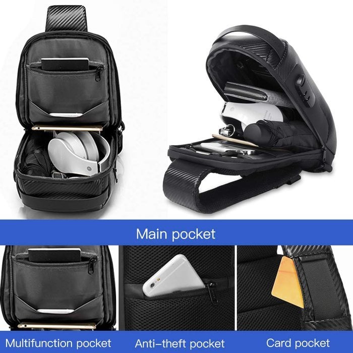Kalsten | Anti-Theft Crossbody Bag | Landy Carry Without Worry | Waterproof Oxford | USB Charging Port | Unisex Travel Pack