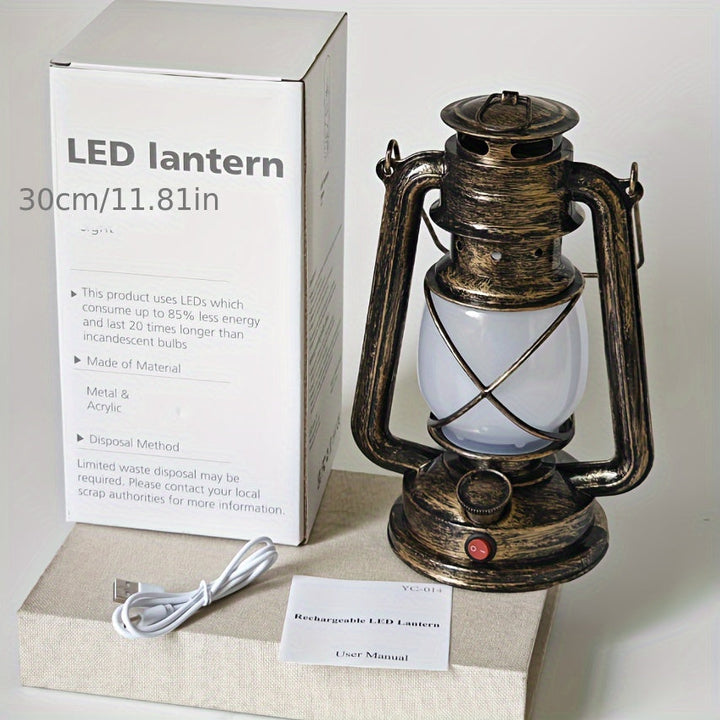 RetroGlow Lantern – Vintage LED Lantern with Flame Light Effect | Kalsten