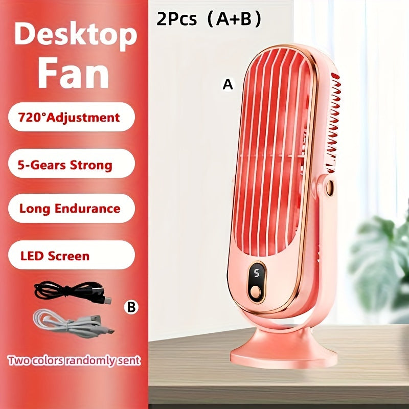 Portable Air Conditioner Fan - Large Battery, Dual Motor, 5-Speed Air Cooler with 720° Surround Air Blower - Ideal for Office, Camping, Outdoor RV, USB Fan - Great Gift for Thanksgiving, Halloween, Christmas | Kalsten