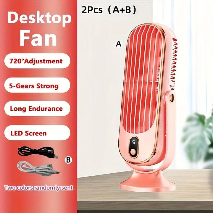 Portable Air Conditioner Fan - Large Battery, Dual Motor, 5-Speed Air Cooler with 720° Surround Air Blower - Ideal for Office, Camping, Outdoor RV, USB Fan - Great Gift for Thanksgiving, Halloween, Christmas | Kalsten
